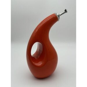 Rachel Ray Evoo Olive Oil Dispenser Cruet Orange Stoneware 24 Oz